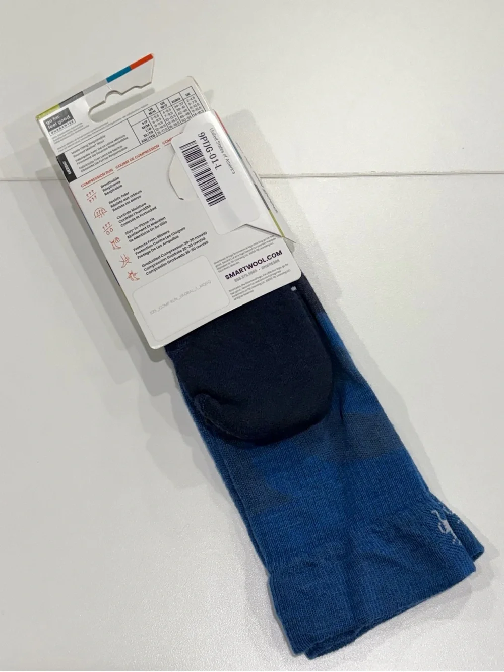 SmartWool Women's XL Run Targeted Cushion Compression Socks Navy Blue NWT